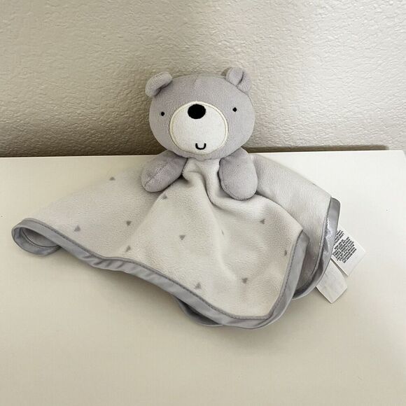 Wonder Nation Gray Bear Security Blanket Lovey Lovie Satin Back - Picture 1 of 6